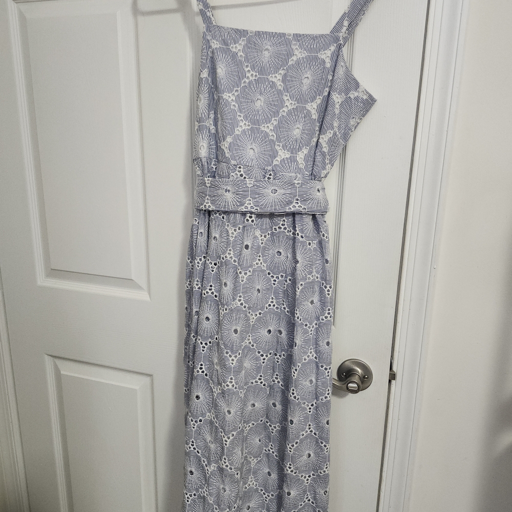 ANTONIO MELANI Gray and White Floral Midi Dress